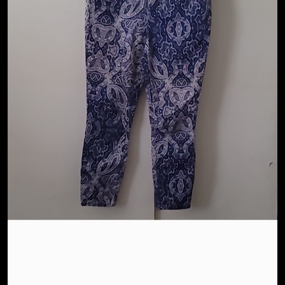 Women's Blue Patterned Skinny Jeans